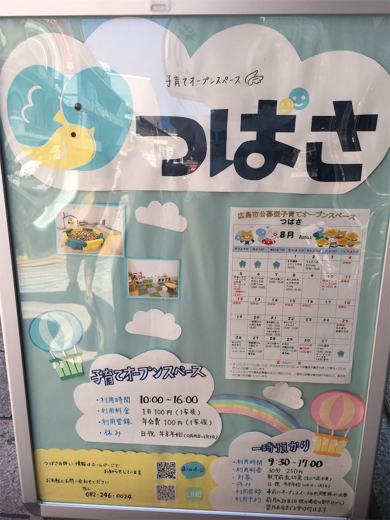 tsubasa-hiroshima-nakaku 子育てオープンスペースつばさの看板